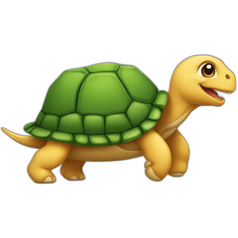 Cheval sur une tortue sur une souris emoji