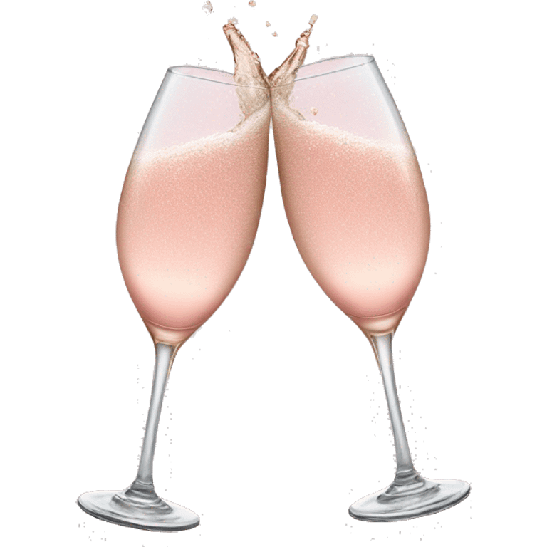 glasses of pastel pink champagne are smashing against each other emoji