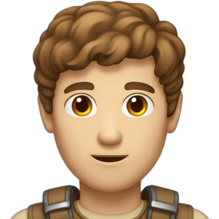 Brown hair long face male explorer emoji