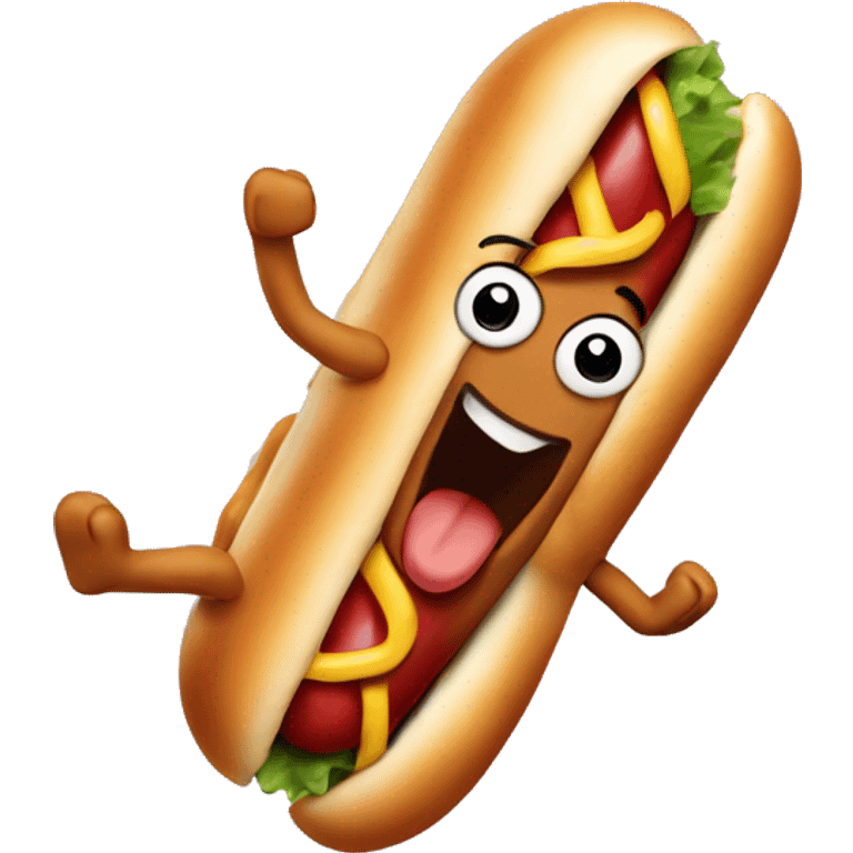 Hotdog dancing emoji