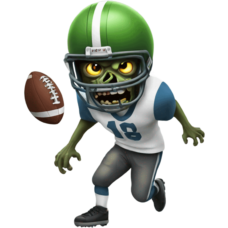 Zombie playing football emoji