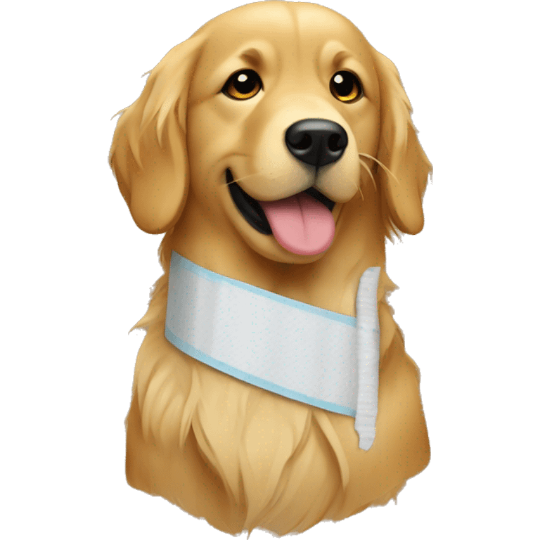 Golden retriever bandaged emoji