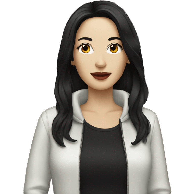 Music producer white woman with black hair emoji