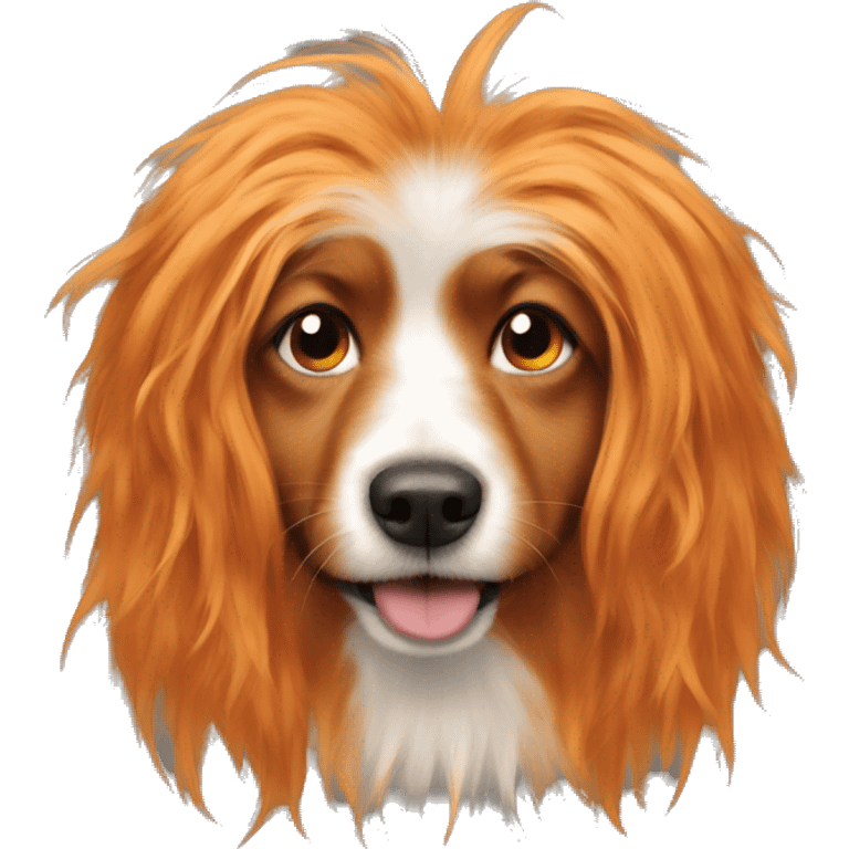 orange hair dog long messy hair small emoji