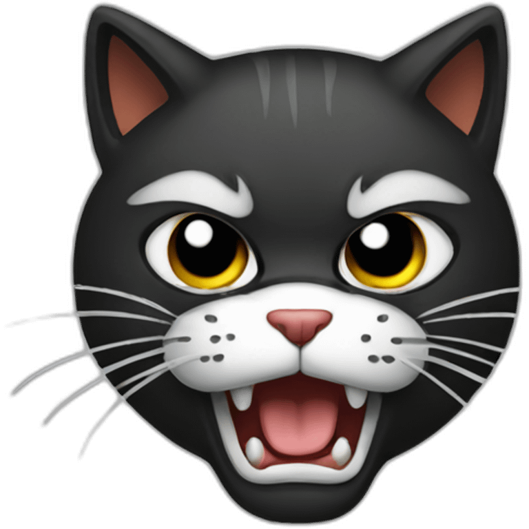 Angry cat black emoji