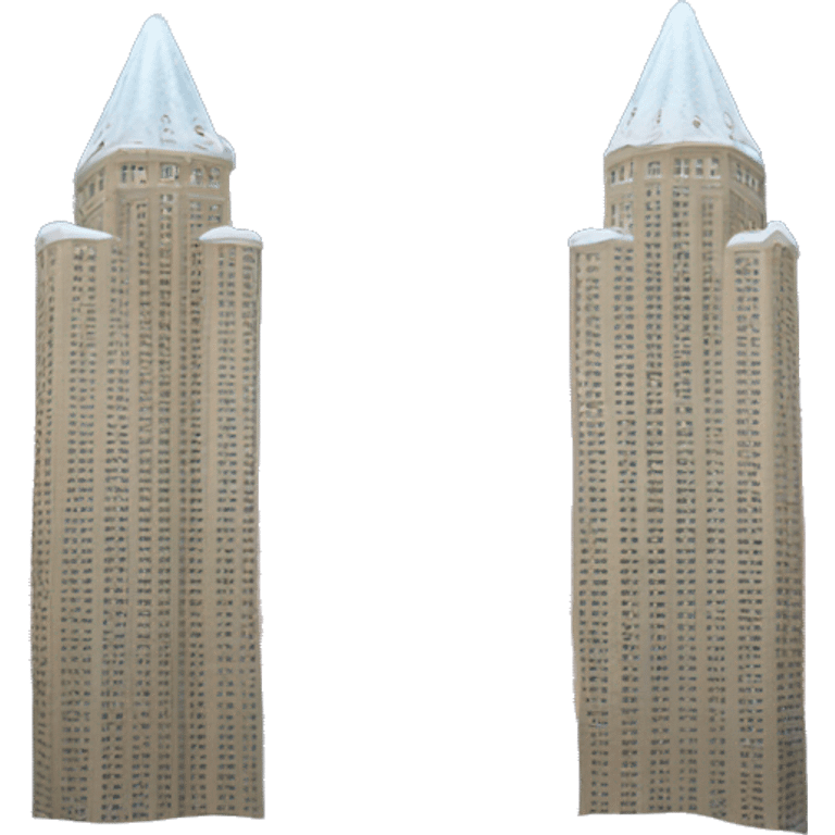 twin towers with christmas hat emoji