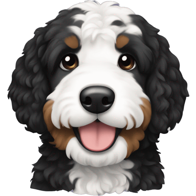 white and black bernedoodle emoji