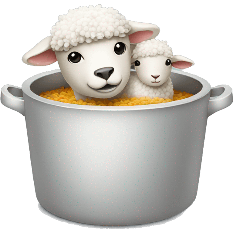 A pot with lamb emoji