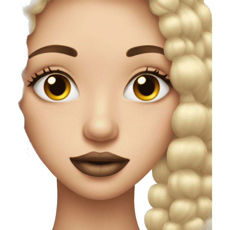 emoji with nails, lashes, and lips emoji