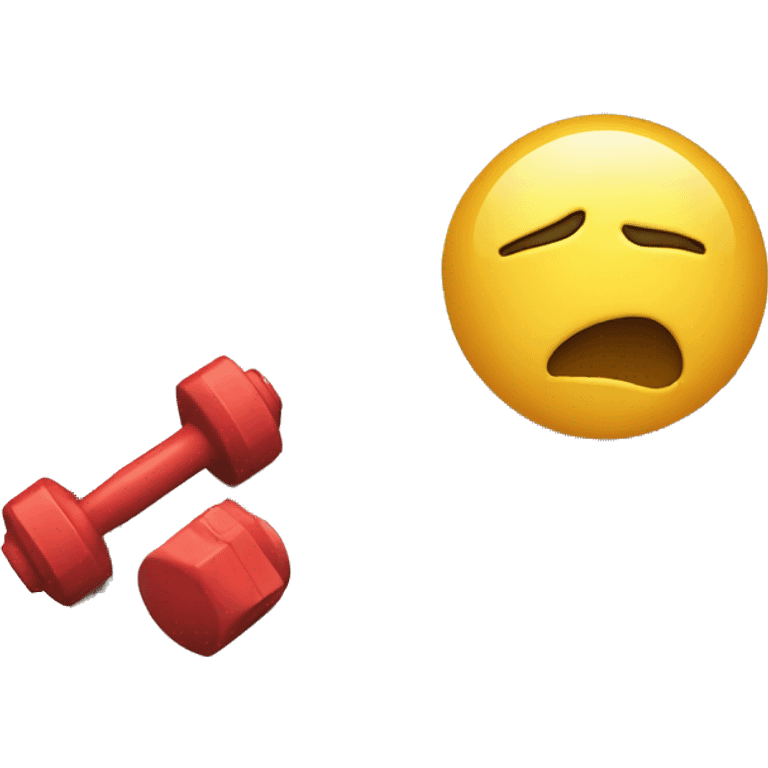 notebook in a hand and dumbbell in other emoji