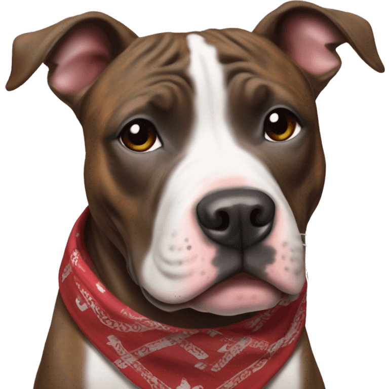 Brindle pit bull with bandanna  emoji