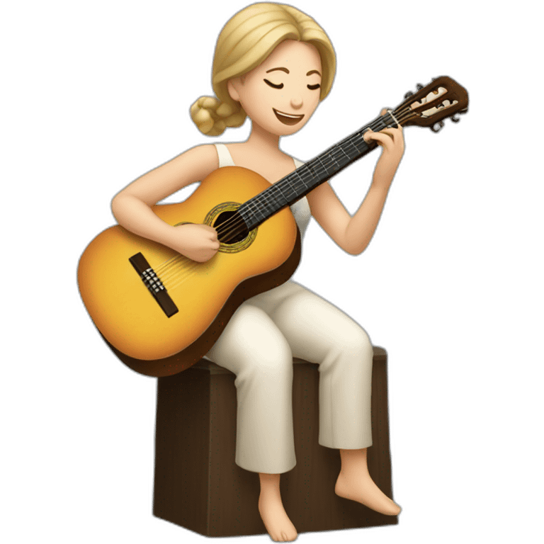 woman playing classical guitar emoji