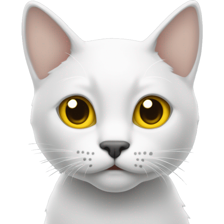 Un gato blanco con manchas amarillas y gris  emoji