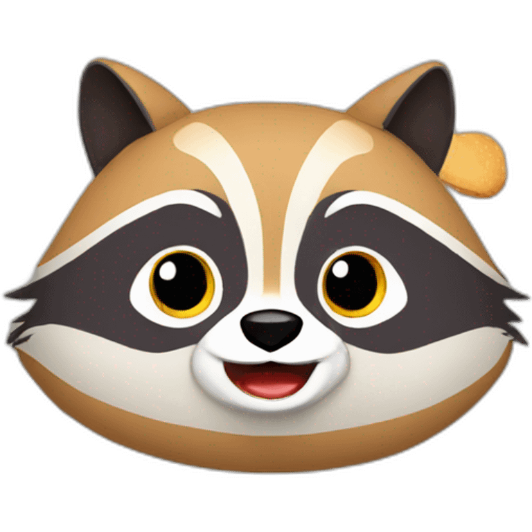 Raccoon with burger emoji