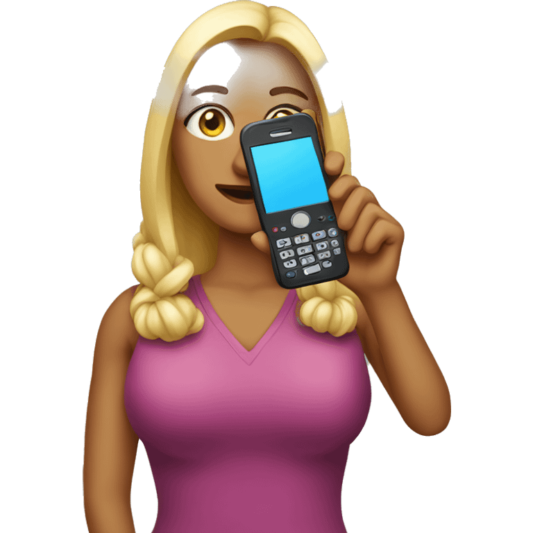 woman showing big phone emoji