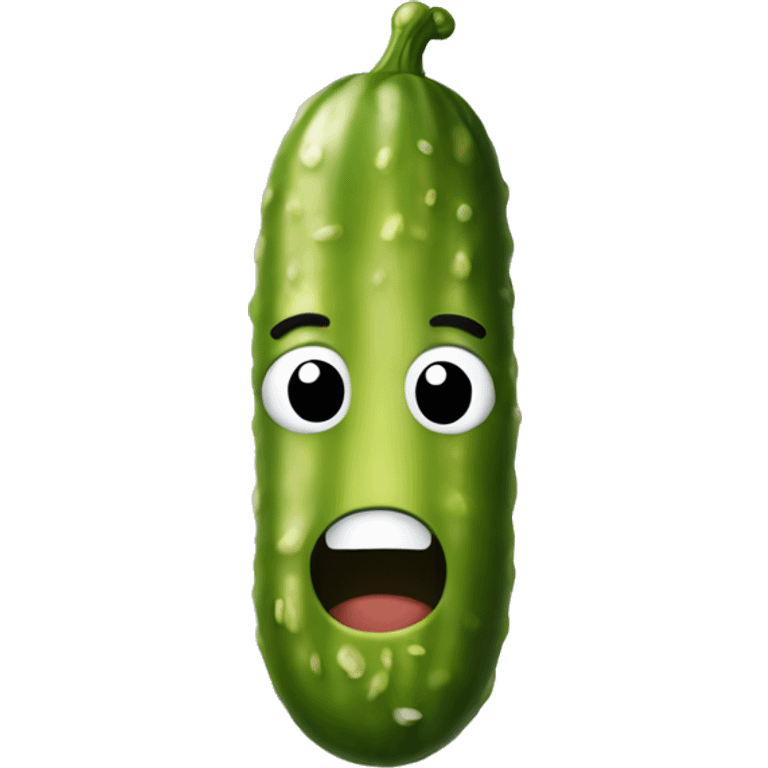 Sour pickle with face emoji