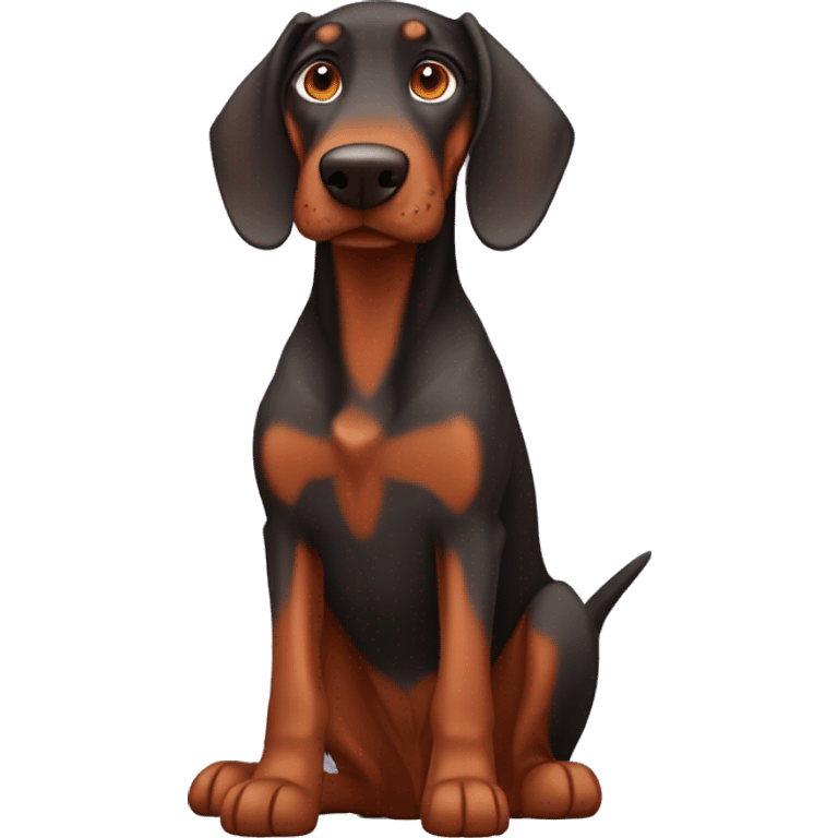 Male red Doberman with floppy ears emoji