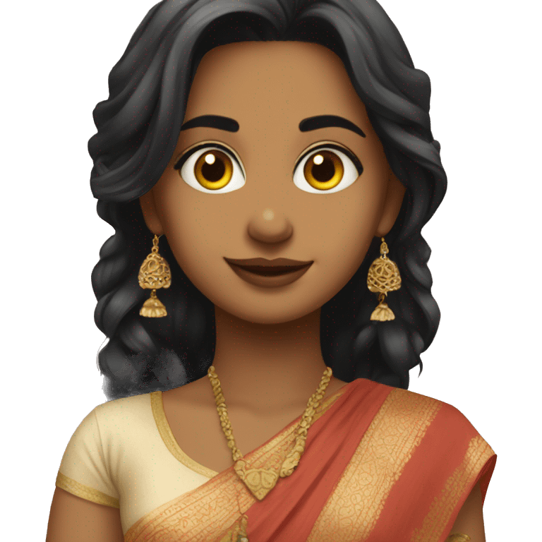 Pretty girl in saree  emoji