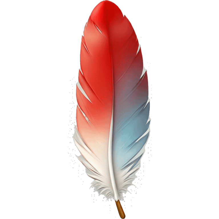 feather with red drop emoji