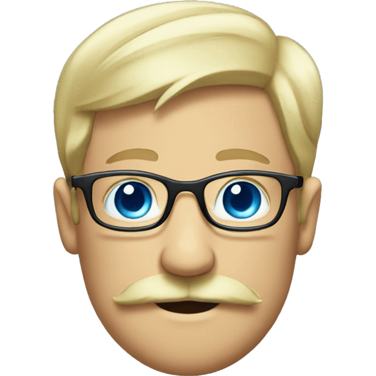 Blond moustache, eyeglasses and blue eyes emoji