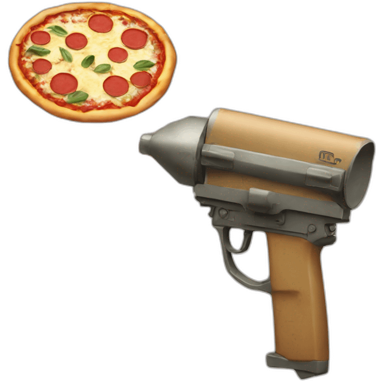 A pizza with a bazooka emoji