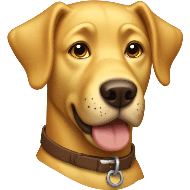 Yellow dog with brown collar emoji