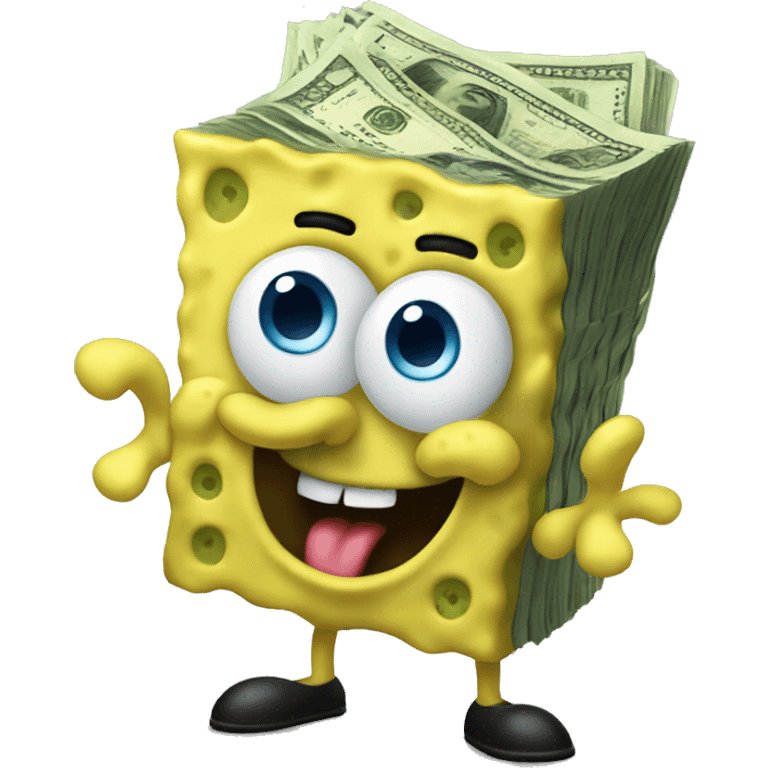 Spongebob counting money emoji