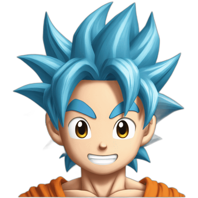 son goku super sayian blue hair smiling emoji