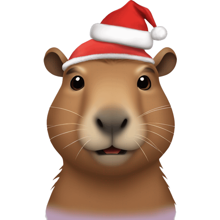 capybara with santa hat emoji