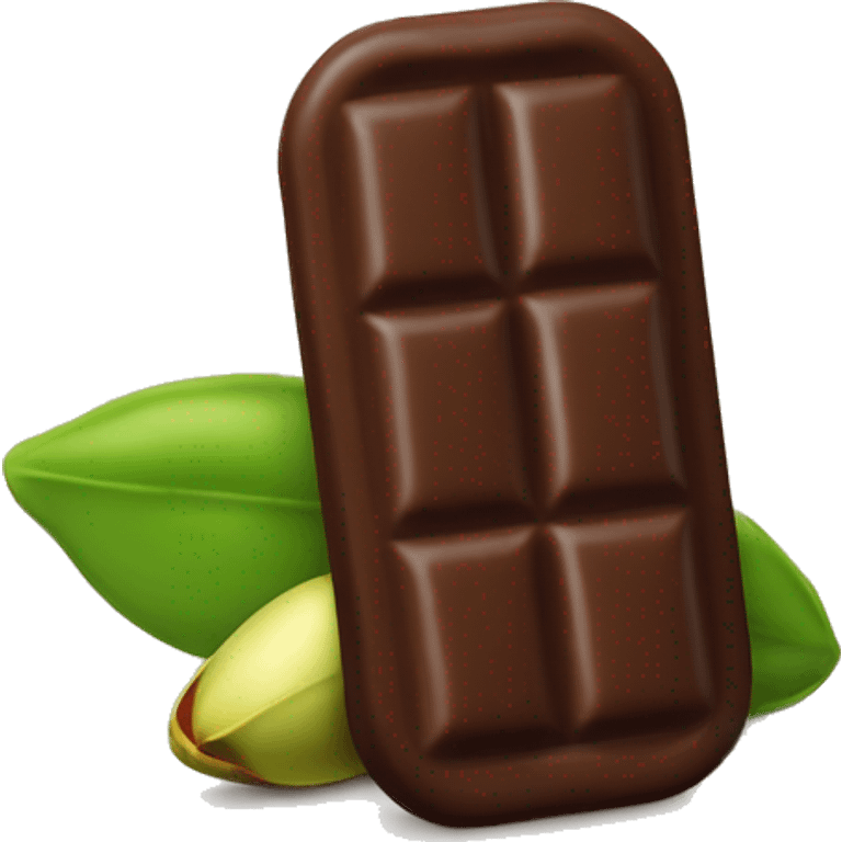 A bar of Dubai chocolate filled with Green pistachio cream emoji