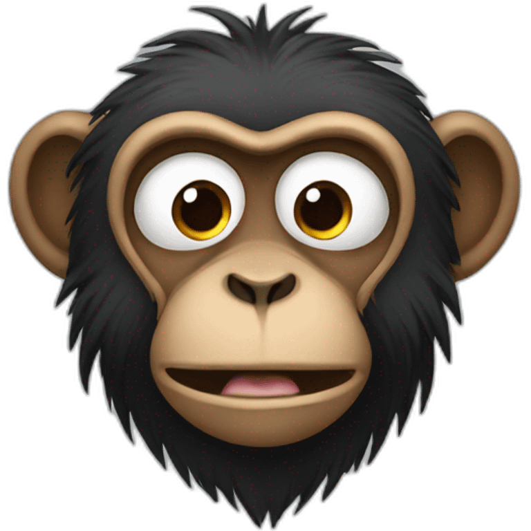 A monkey with black fur crying emoji