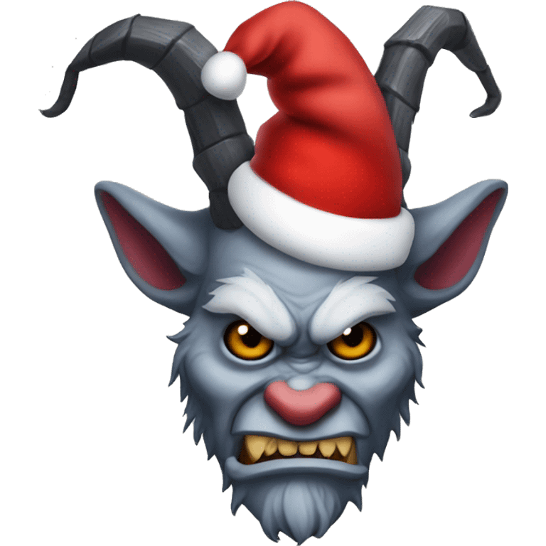 Krampus wearing Santa hat emoji