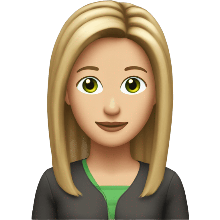 Rachel Green friends with hair highlights and green eyes emoji