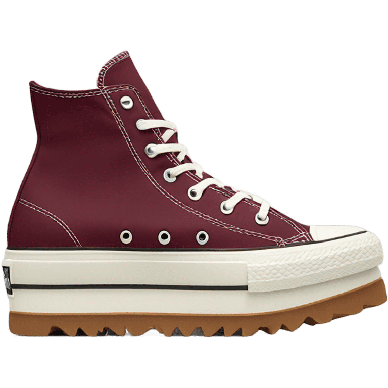 Burgundy converse platform run star hike  emoji