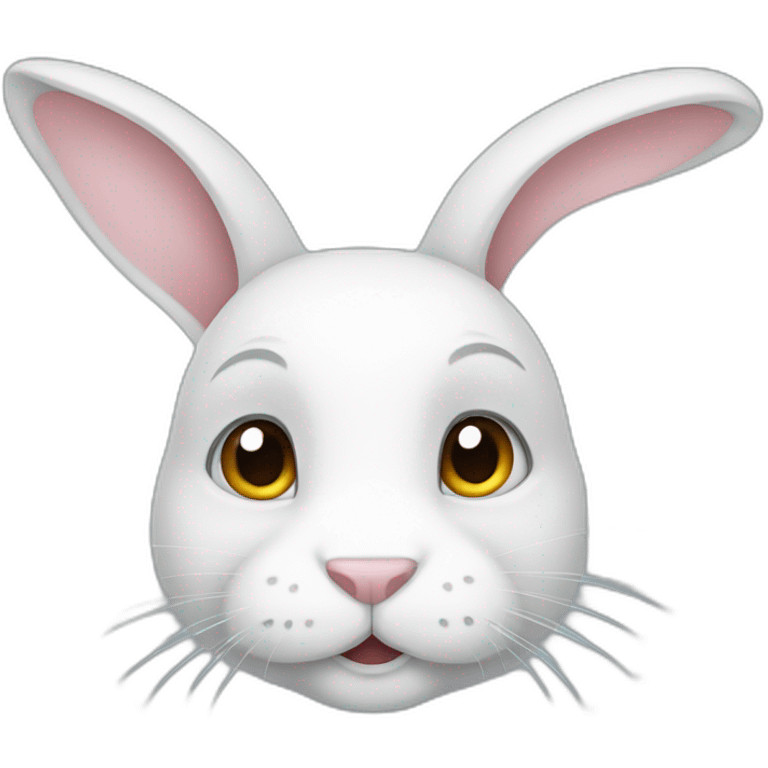 A white rabbit with grey ears emoji