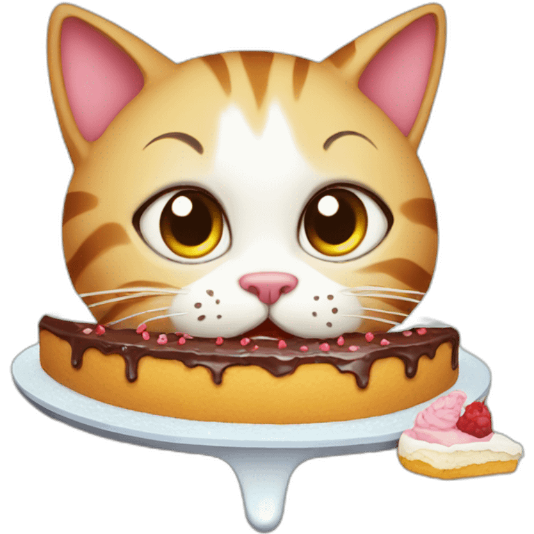 Cat eating cake  emoji