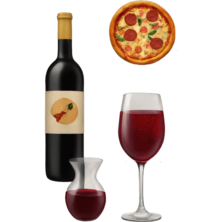 Wine and pizza emoji