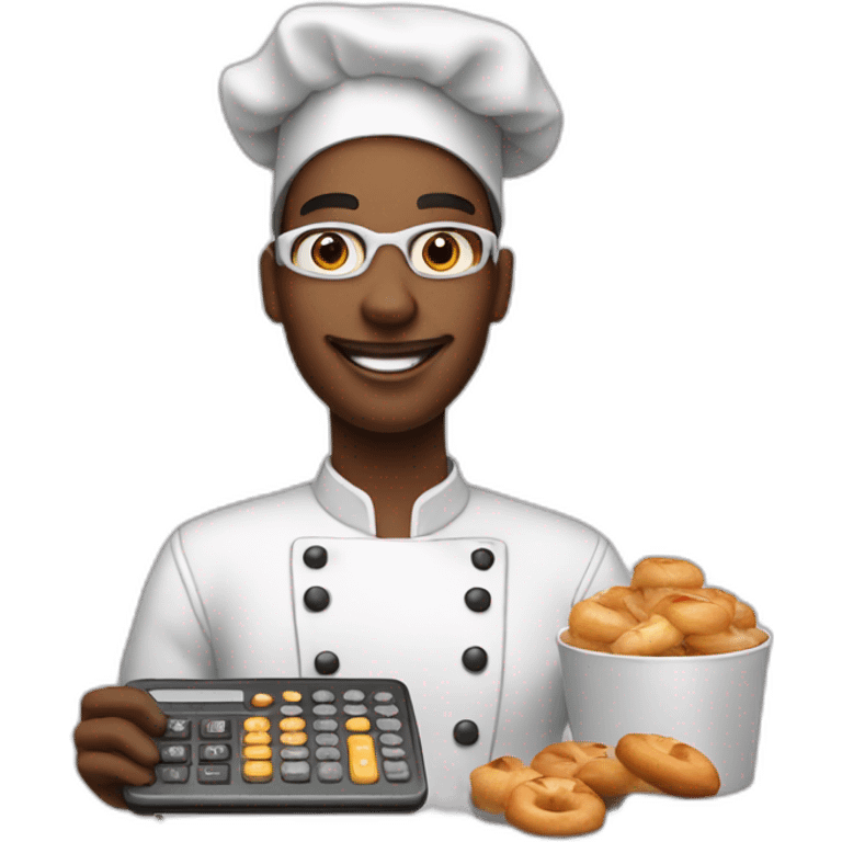 pastry chef + calculator emoji