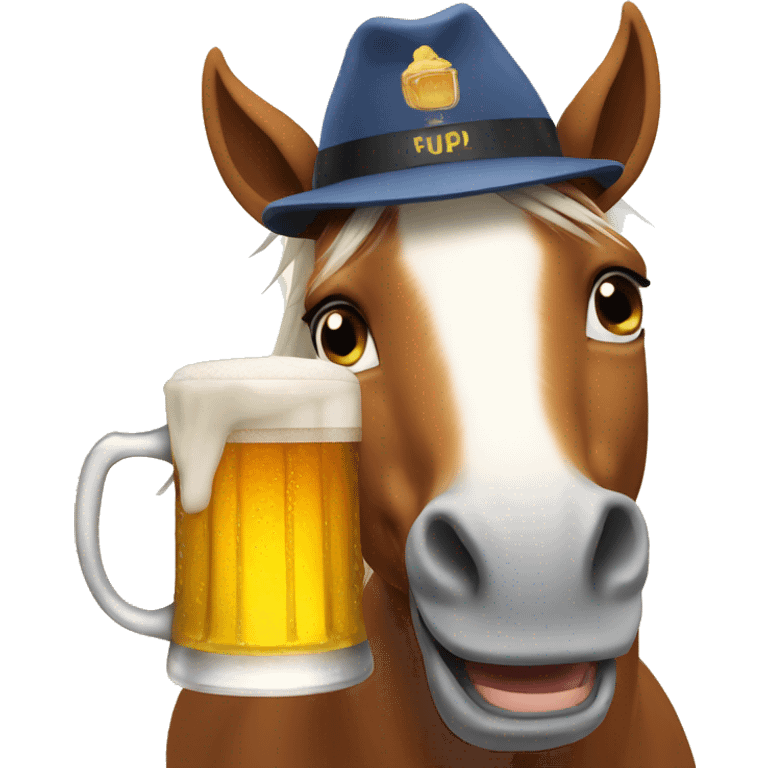 horse with a beer emoji