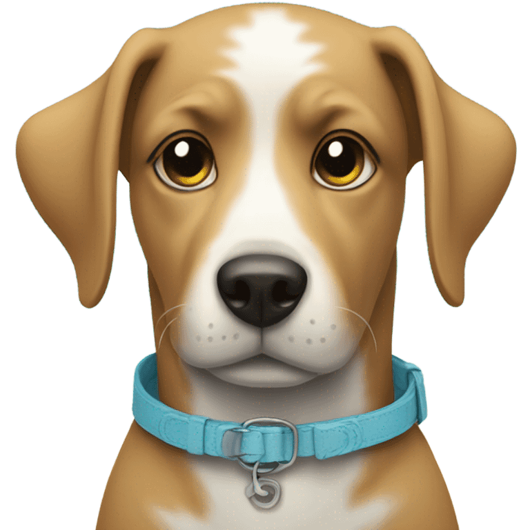 dog with collar by ocean emoji