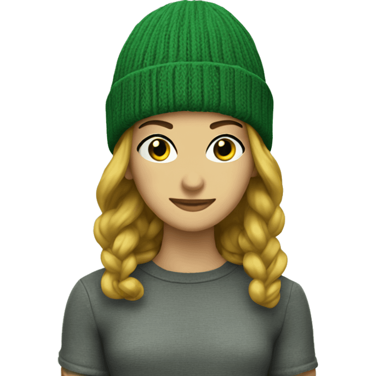 vintage green beanie  emoji