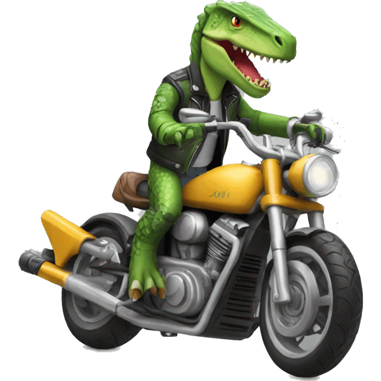 cool dino motorcycle emoji