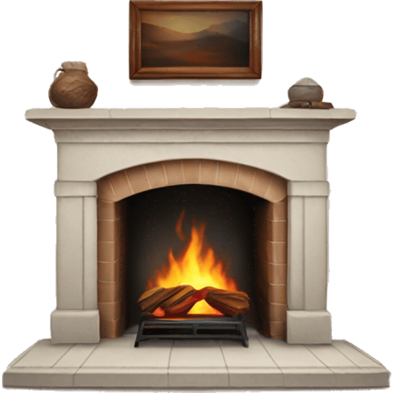 fireplace with fire, realistic emoji