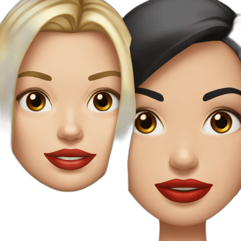 Margot robbie and megan fox with straight hair emoji