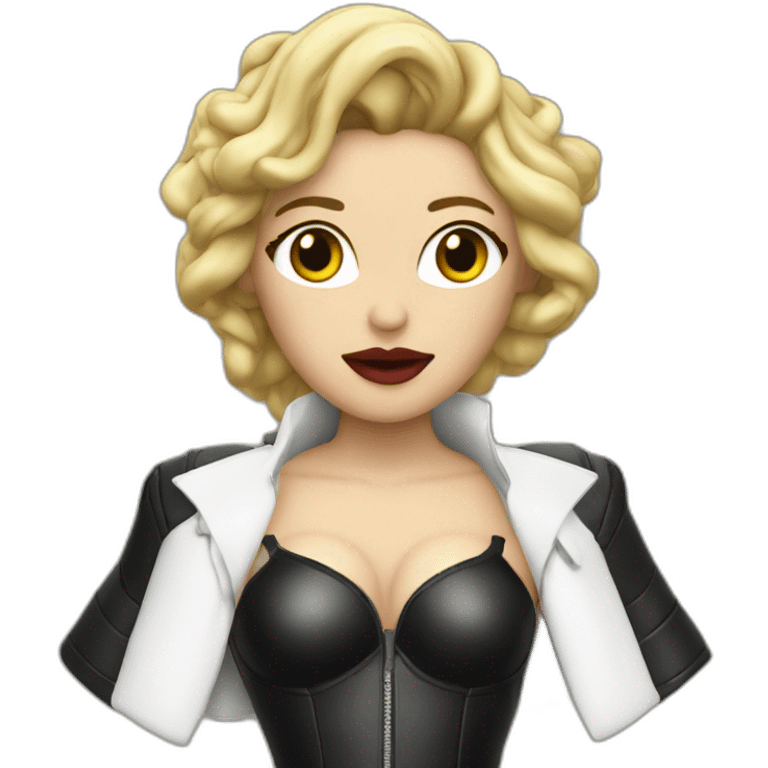 Madonna sings in leather outfit emoji