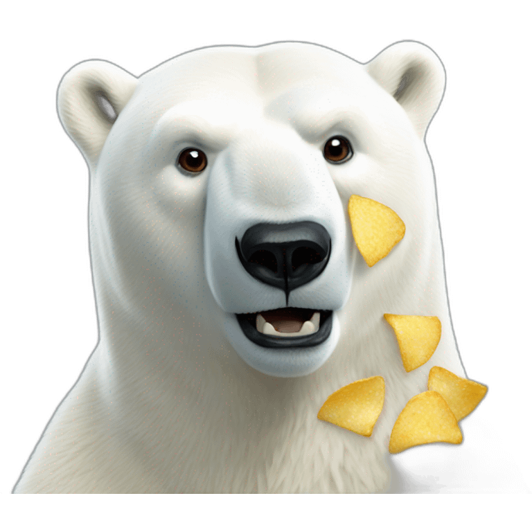 polar bear eats chips emoji