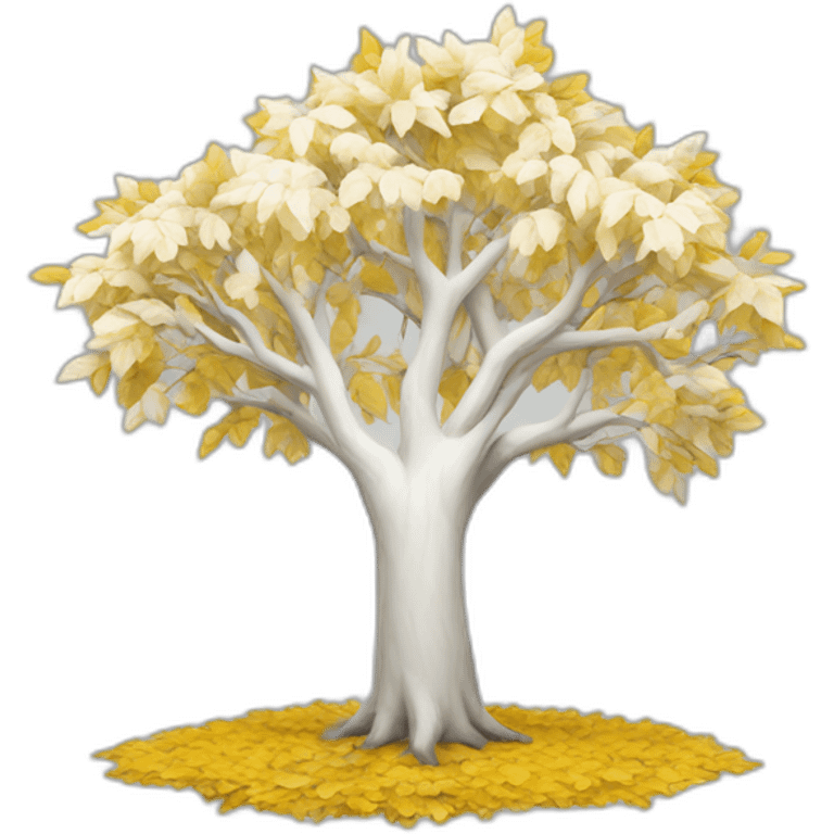 White tree with yellow leaves emoji