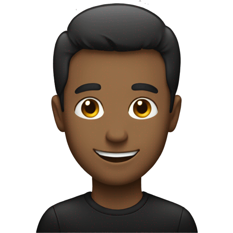 smiling guy in black shirt with little hair  emoji