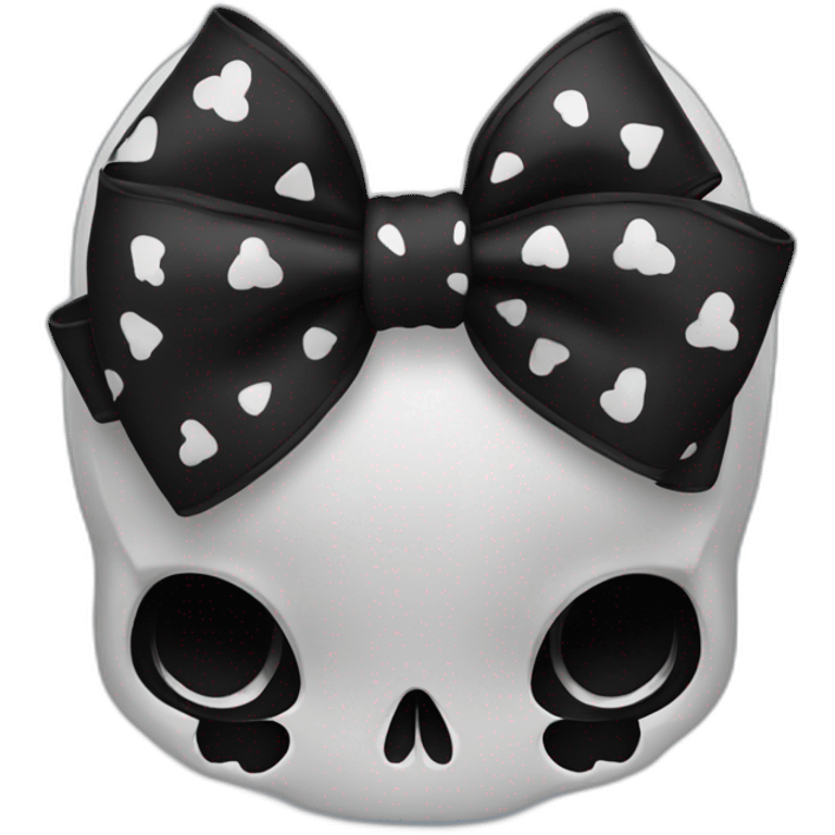 black with skull pattern bow emoji