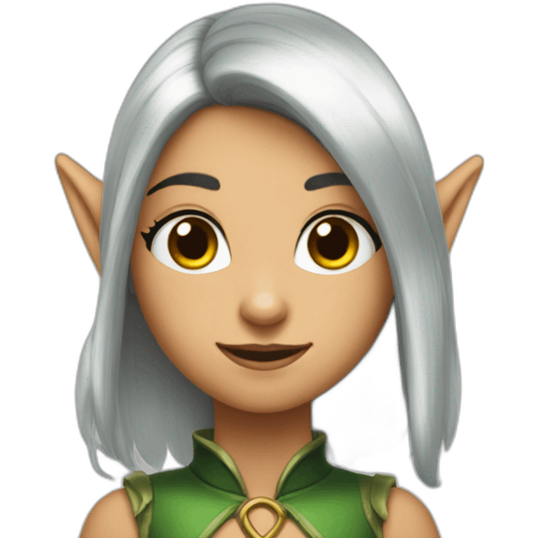 metalic-hair-shy-elf-girl emoji